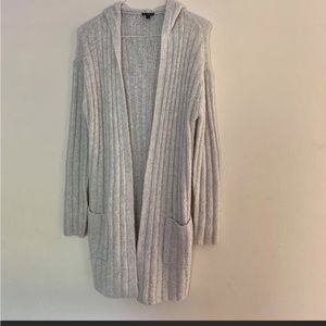 Express Cream Fuzzy Hooded Cardigan XS (fit like s/m)